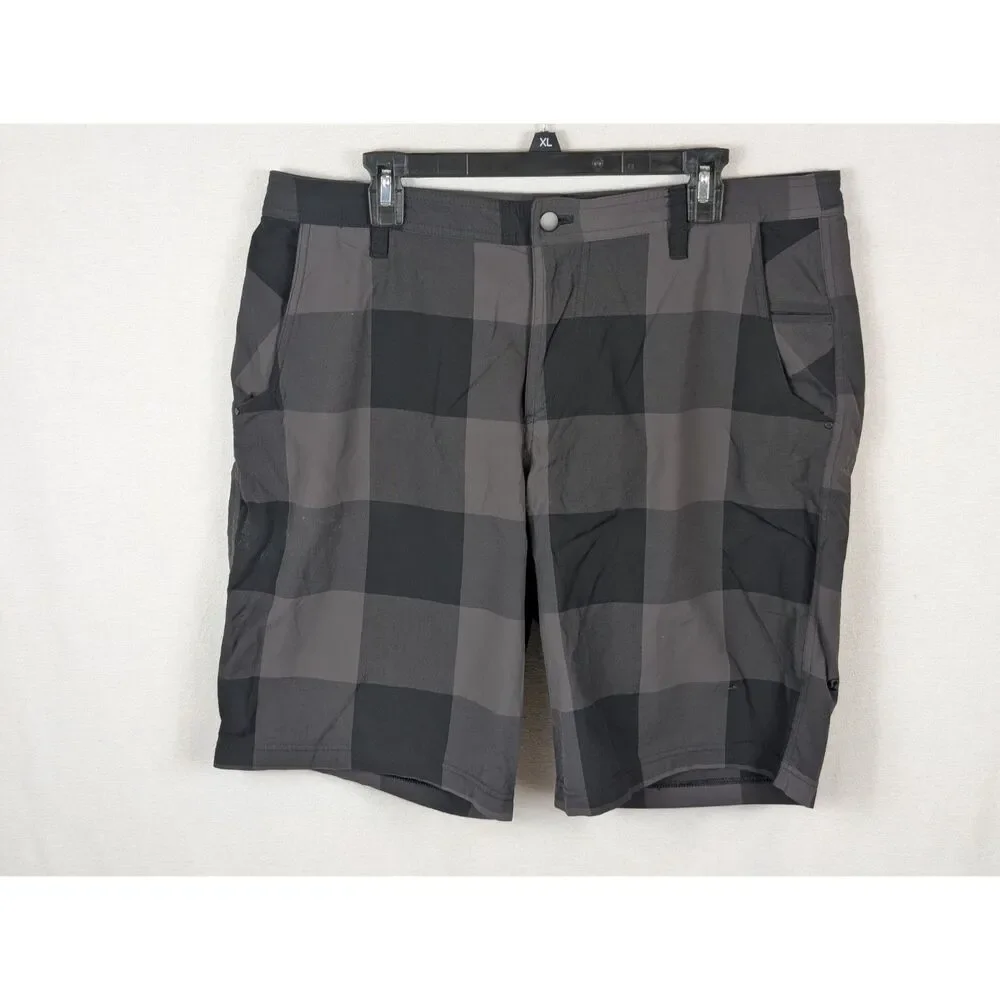 Lululemon Plaid Commission Golf Shorts Black/Gray Men's Size 38